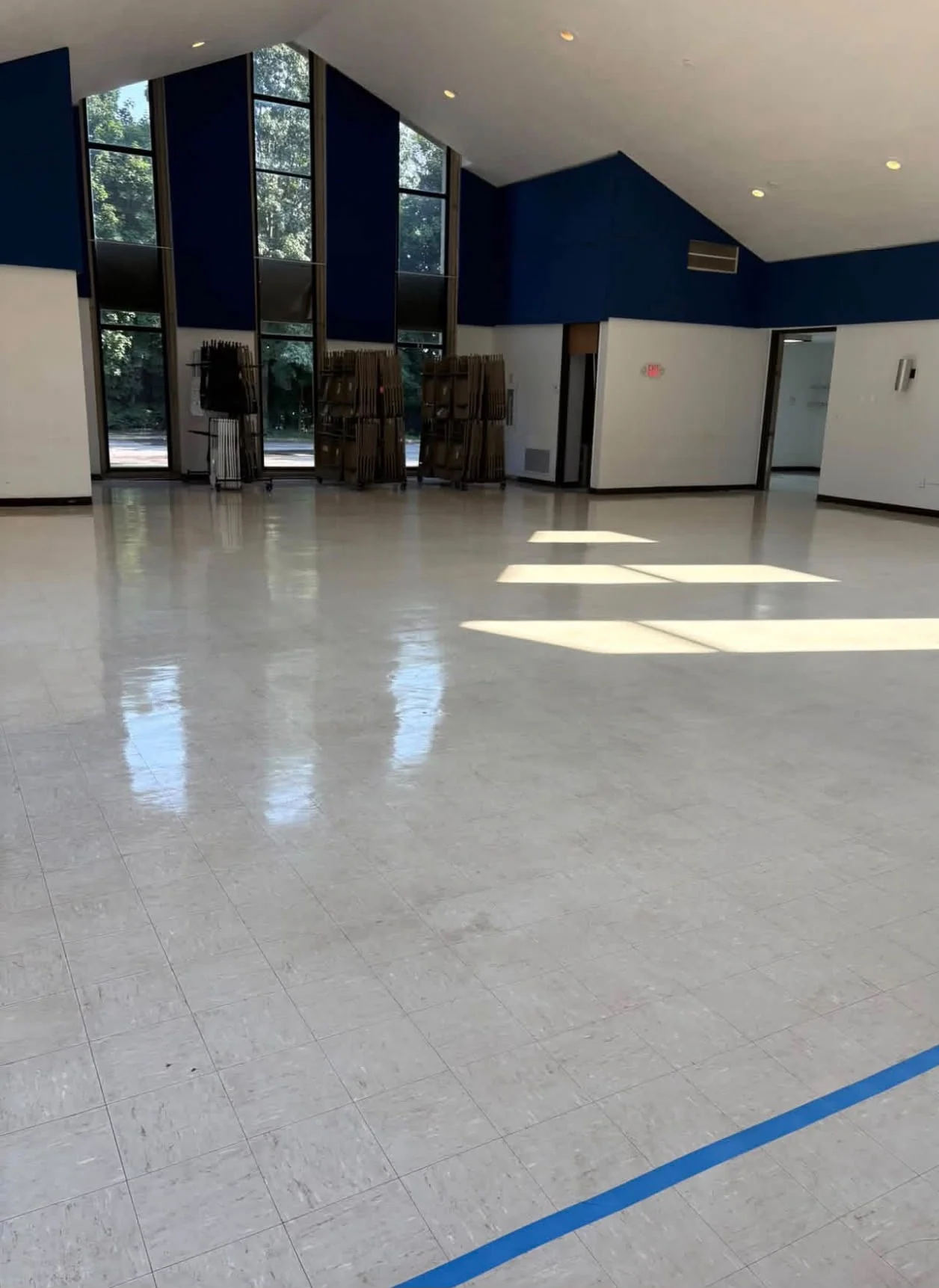 Large hall with polished floor